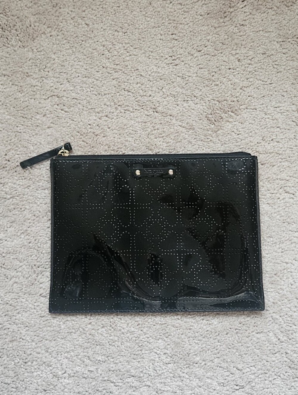Kate Spade Metro Spade Black Leather Clutch